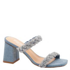 NEW CORKYS FOOTWEAR women french kiss heel sandals in blue denim